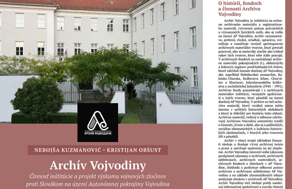 Презентација делатности Архива Војводине у високотиражној периодичној публикацији у Републици Словачкој
