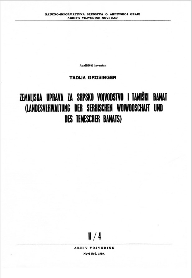 Zemaljska uprava za Srpsko Vojvodstvo i Tamiški Banat (1849–1861). Analitički inventar, II/4